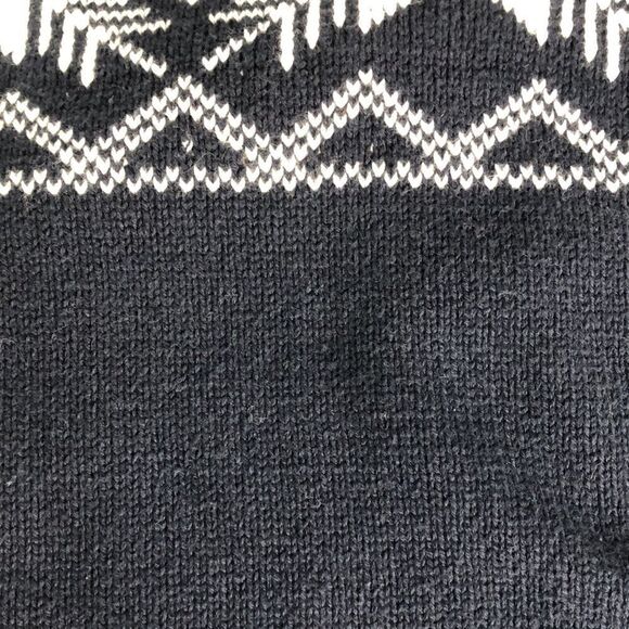 Weatherproof Blue Fair Isle Navy Sweater Cotton Crewneck White Snowflake Design - Picture 9 of 10